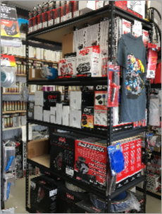 View of Carburetor Shop of Minnesota store shelf - fully stocked