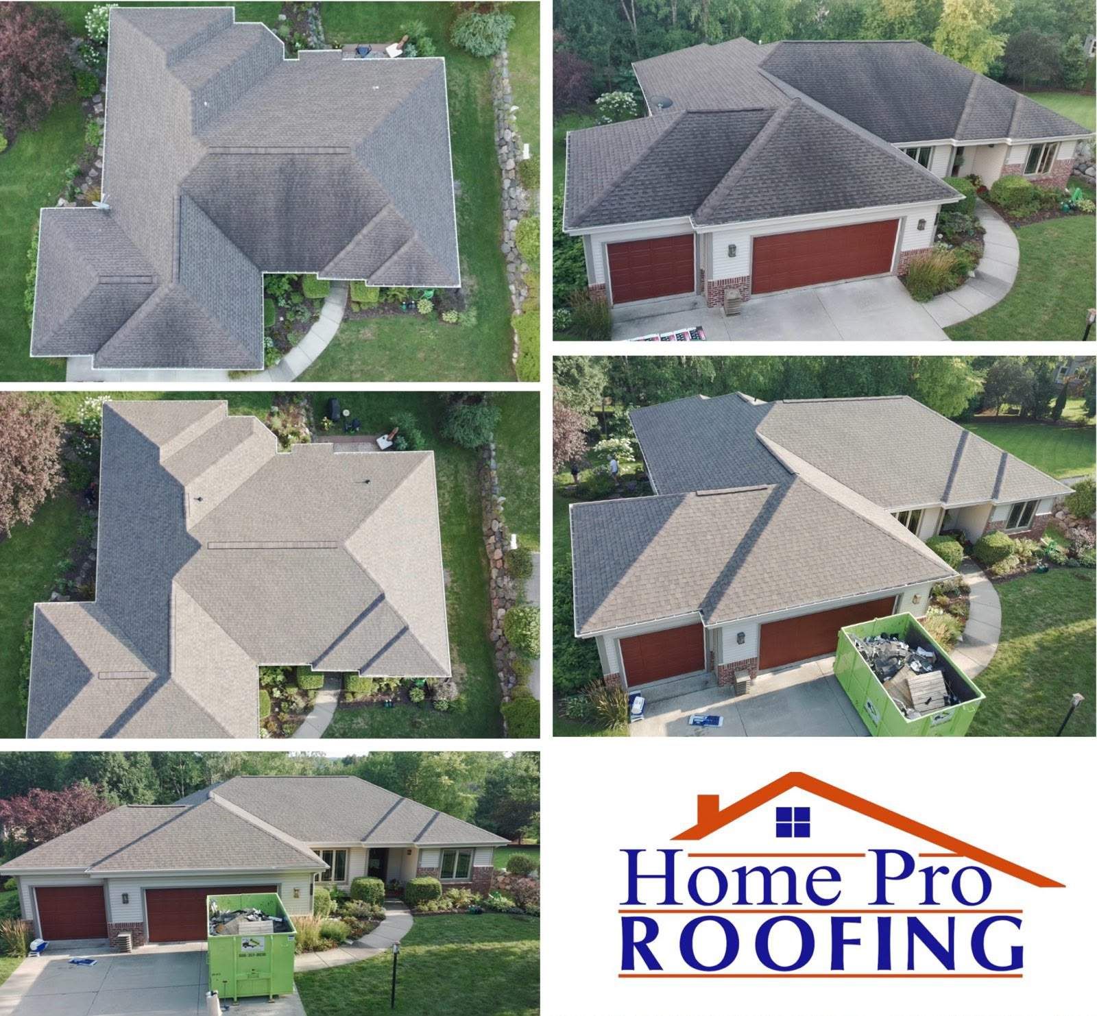 Collage of roof photos.