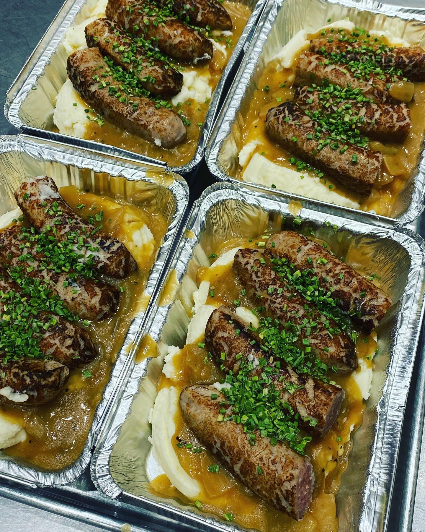 Bangers and mash meal