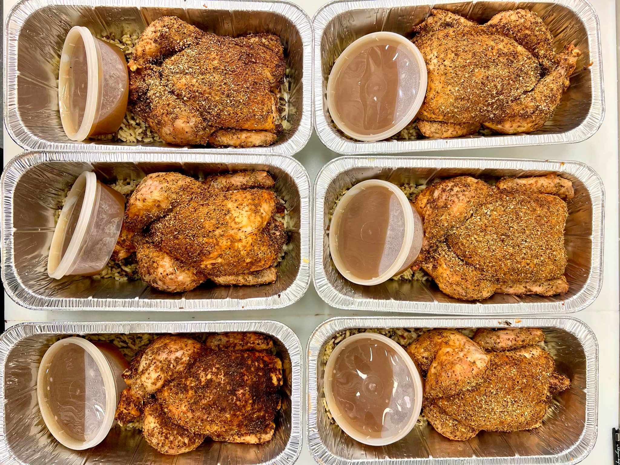 Roast chicken with rice and gravy