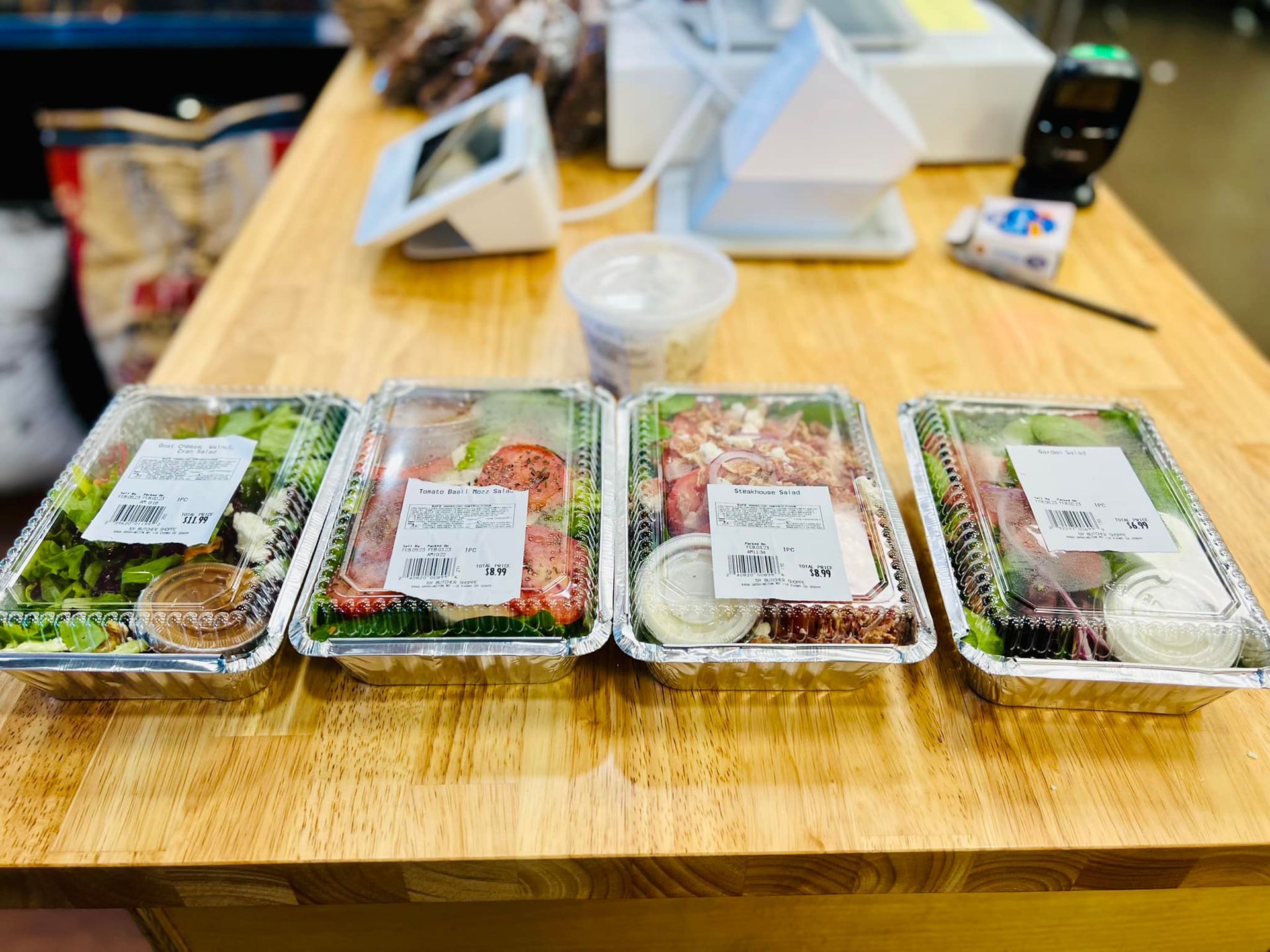 A variety of salad options