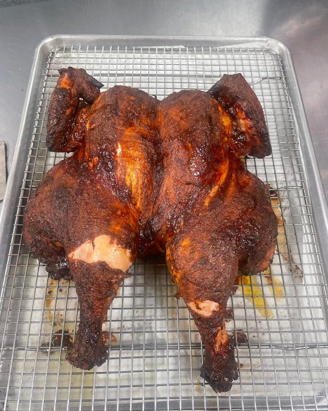 Smoked whole chicken