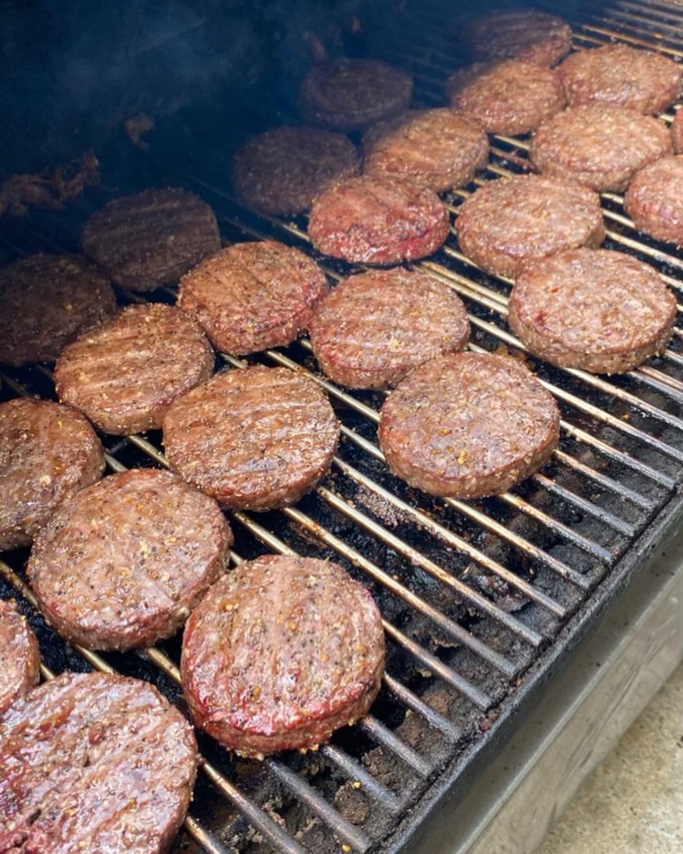 Burgers on the grill