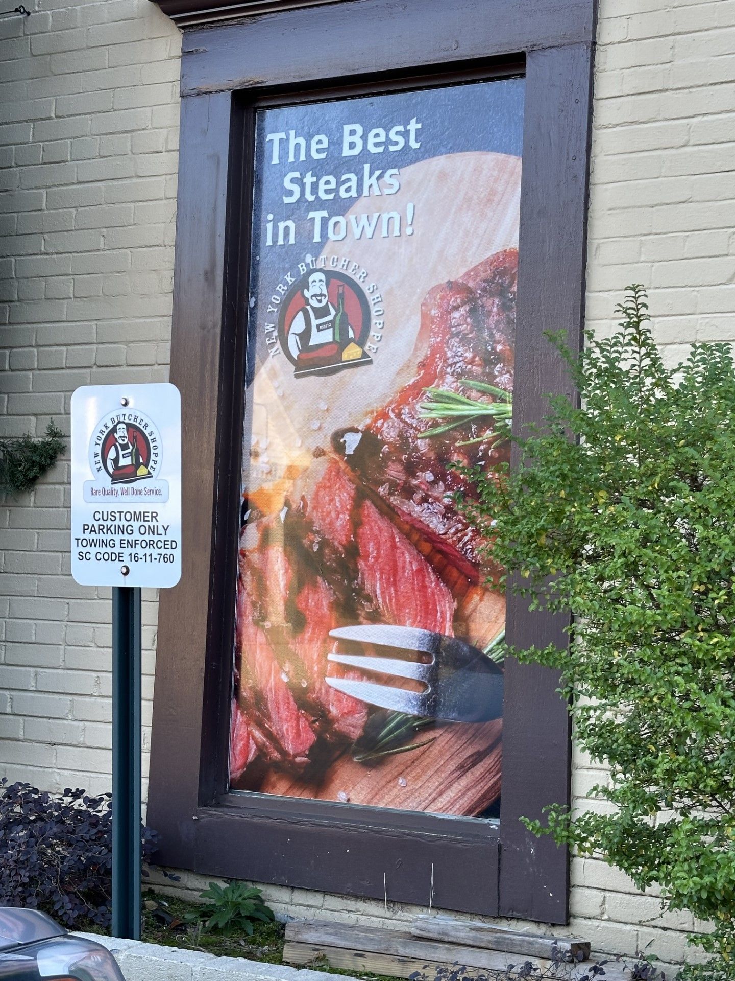 New York Butcher Shoppe window decal