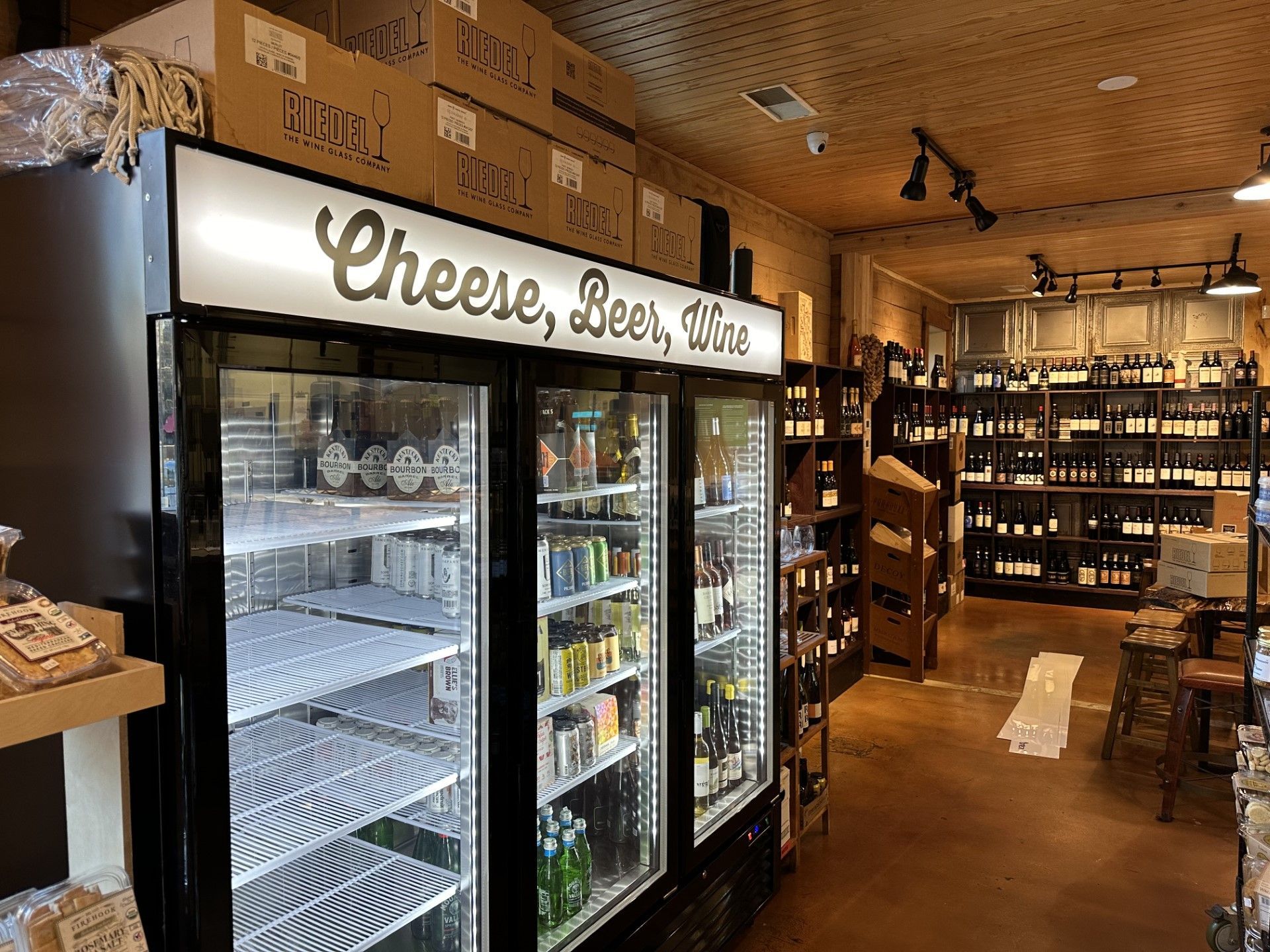 Refrigerator that contains wine ad beer