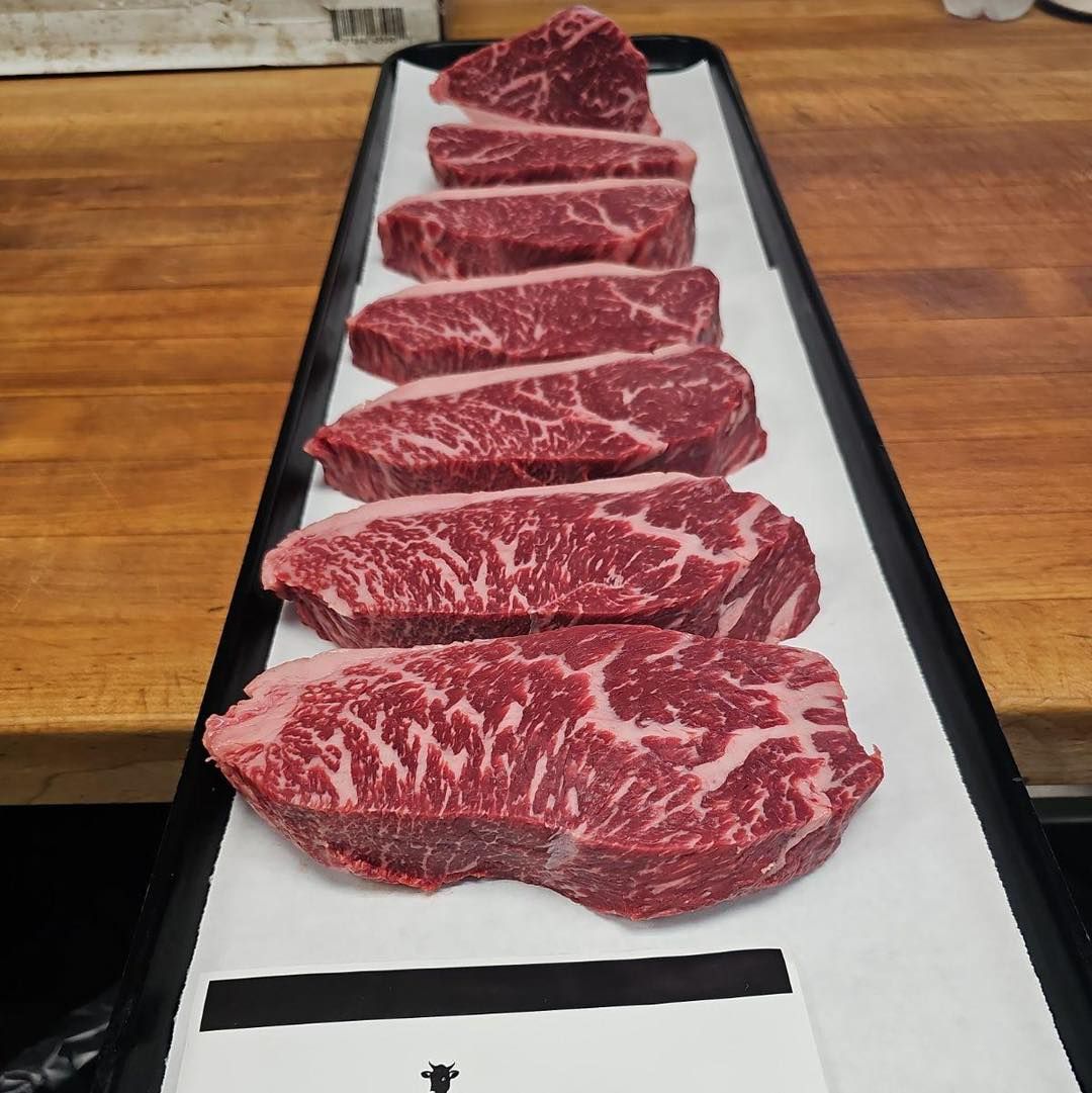 Black wagyu Picanha on a platter