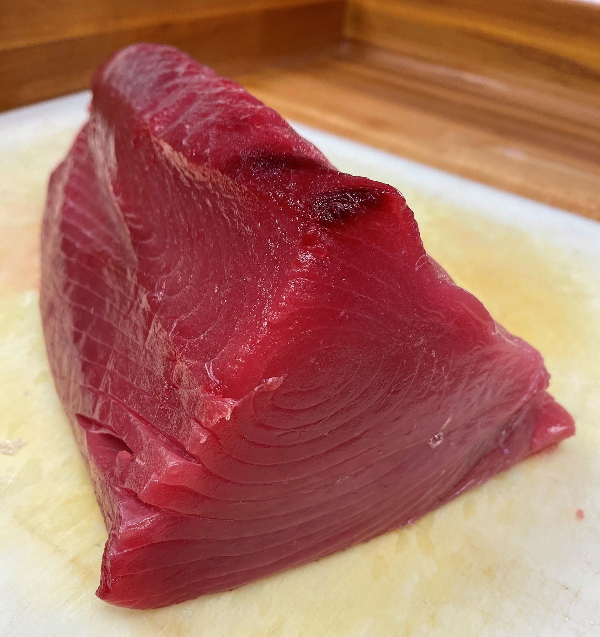 Raw big eye tuna