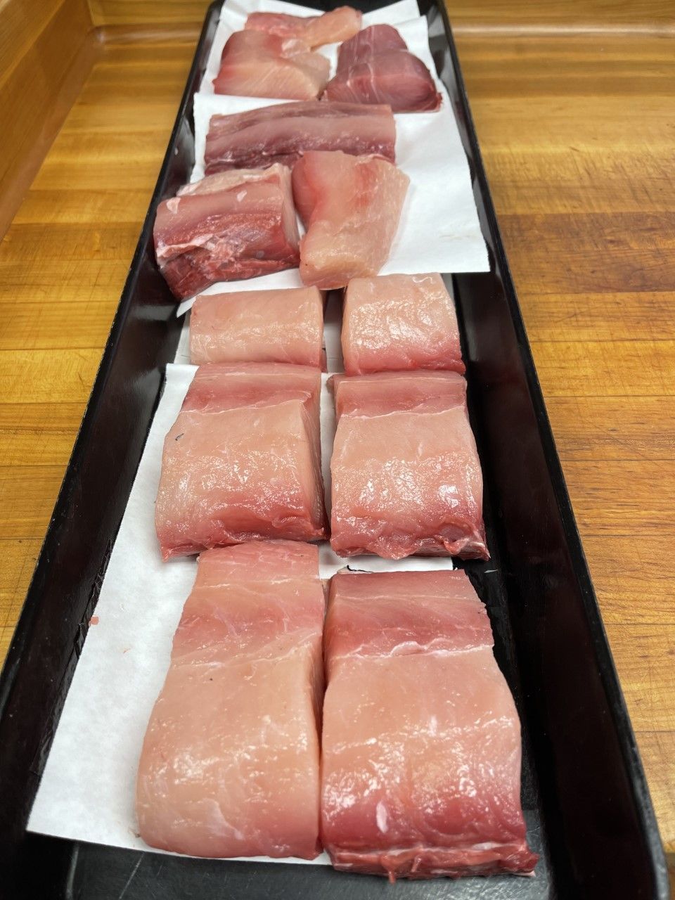 Raw mahi mahi on a platter