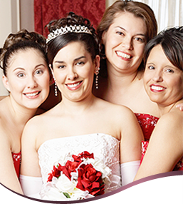 4 bridesmaids smiling