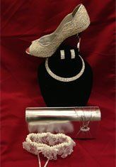 dress shoe, necklace and purse