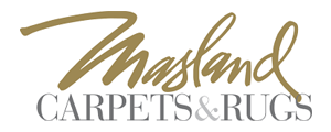 Masland Carpets & Rugs logo in gold and gray.