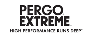 Pergo Extreme logo. Bold black text on a white background. PERGO EXTREME above HIGH PERFORMANCE RUNS DEEP.