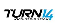 TURN14 Distribution logo in black and blue on a white background