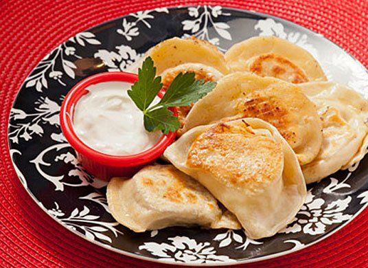 Pierogies sour cream