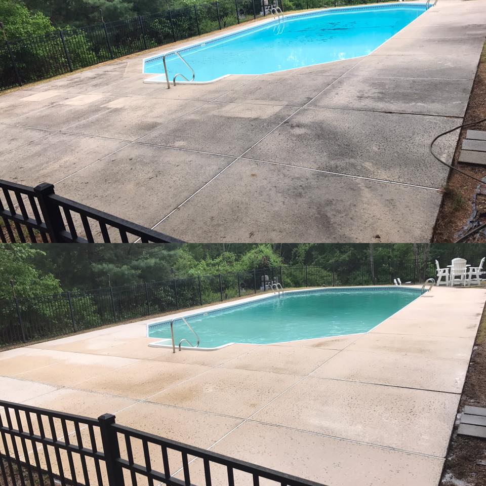 Pool patio power wash, power wash, pool deck, pool patio clean