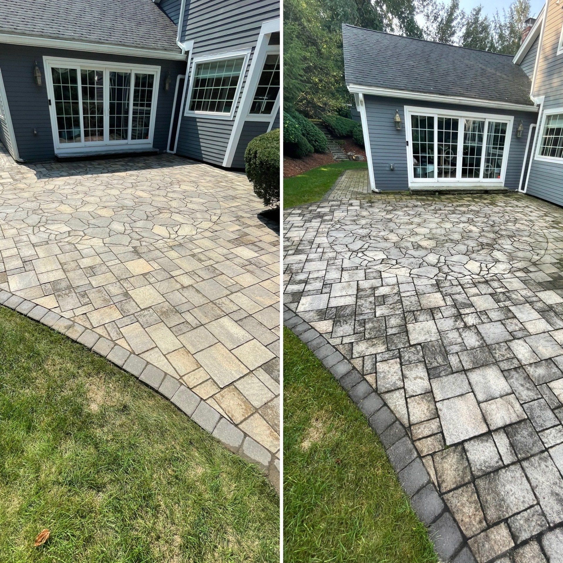 Power washing, before and after, paver washing, patio washing, paver patio, patio restoration, patio clean, paver restoration