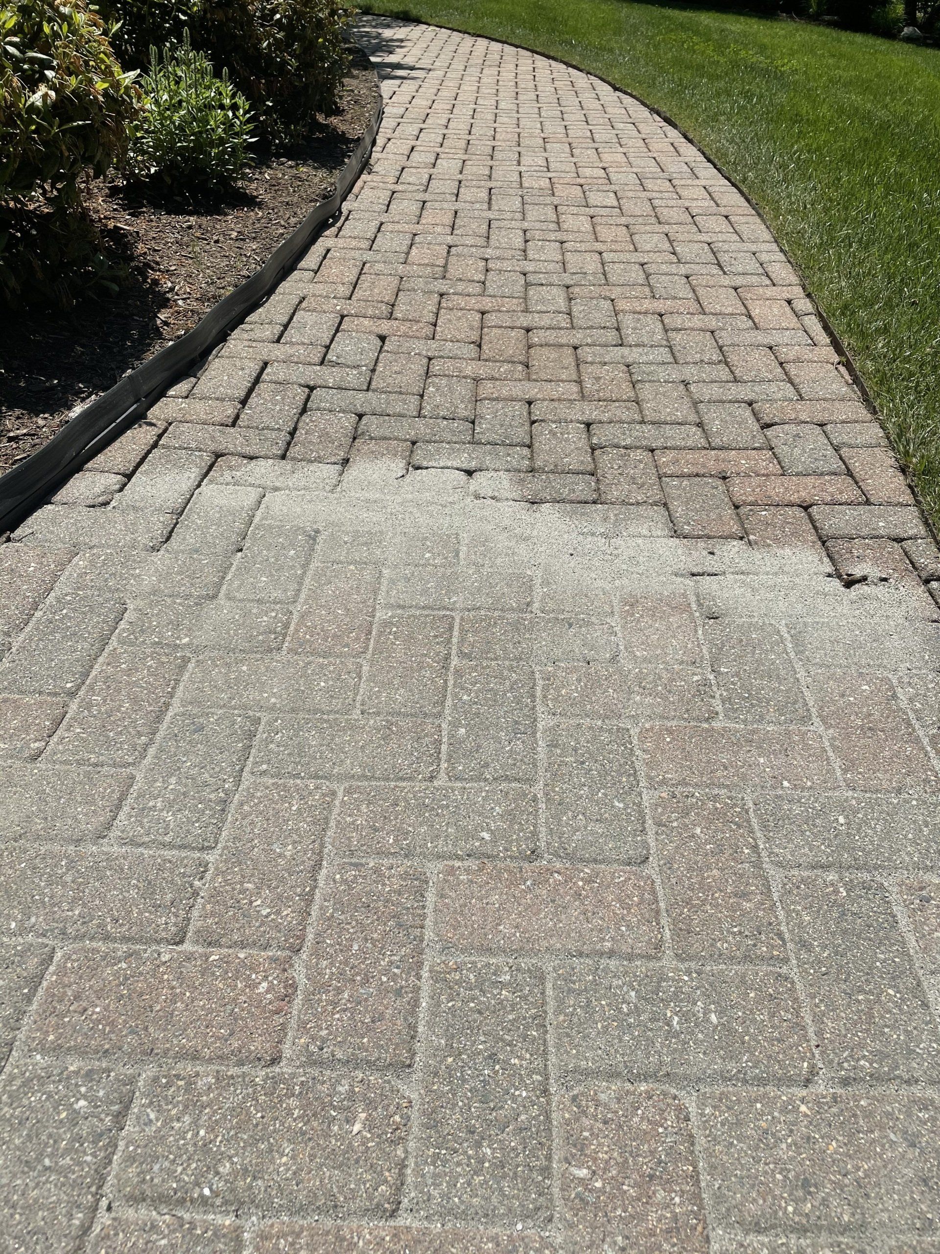 power wash, paver power wash, paver restoration, paver walkway, paver walkway restoration, before and after