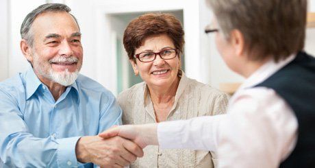 Attorney with clients