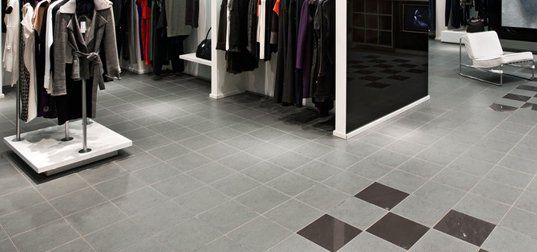 Clothing shop tile floor