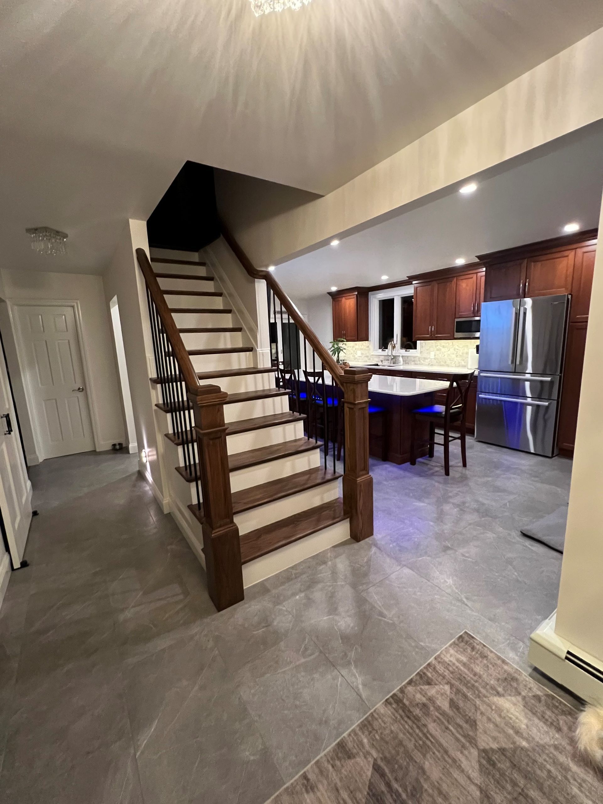 a staircase leading up to the second floor of a house .