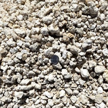 A pile of rocks with a coin in the middle.