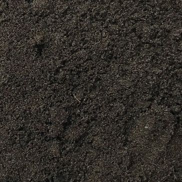A close up of a pile of black soil.