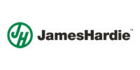 James Hardie logo with green circular “JH” icon and black wordmark on white background