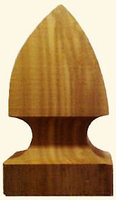 A close up of a wooden object on a white background.