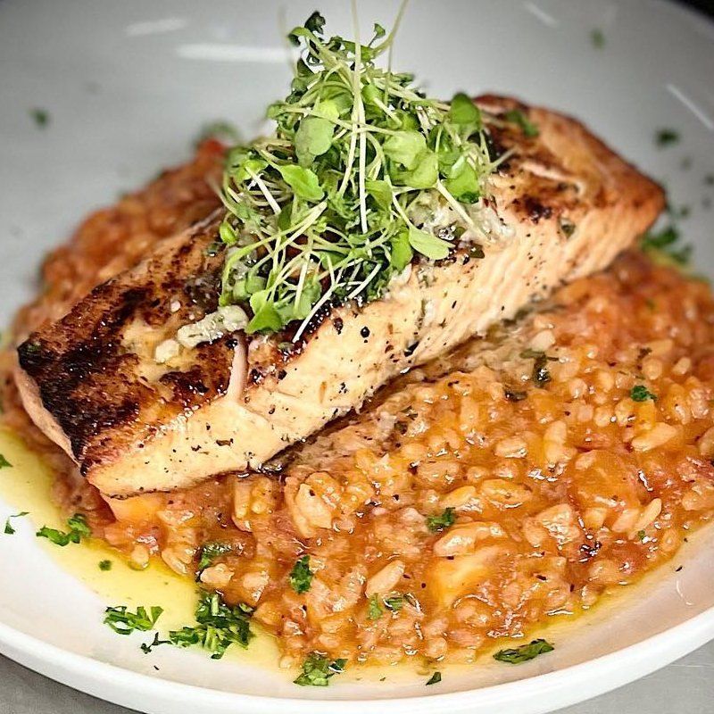 Risotto with salmon
