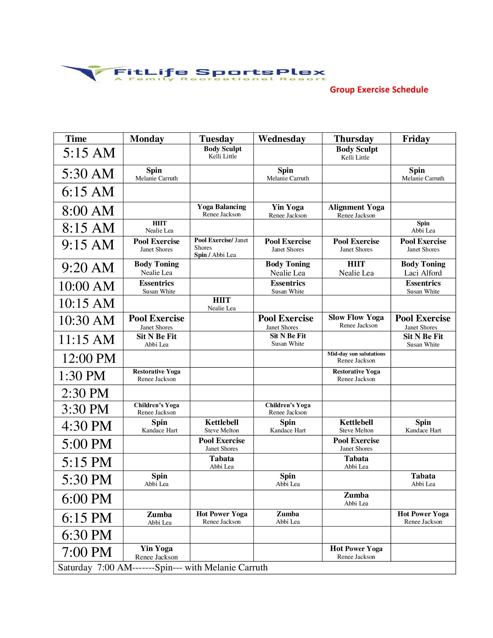 Group Fitness Classes Fitness Center MS