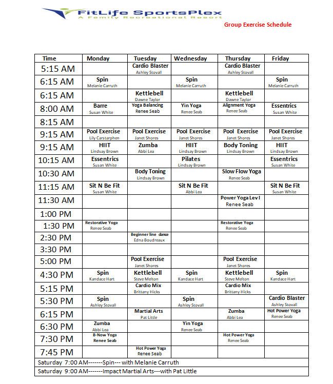 Group Fitness Classes Fitness Center MS