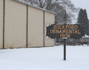 Rockford Ornamental Iron sign board