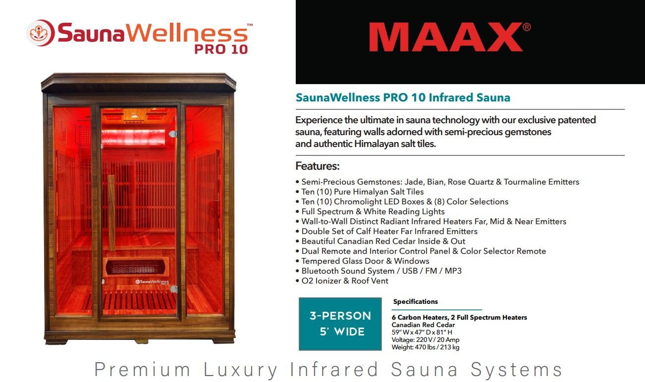 A brochure for a sauna wellness pro 10 infrared sauna