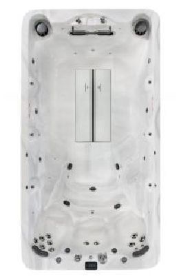 an aerial view of swim spa model ML4 on a white background