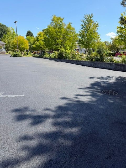 Empty paved parking lot