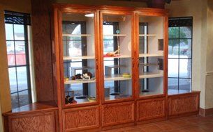 display cabinet in the bay window