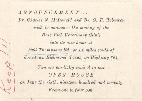 invitation to the 1970 Open House