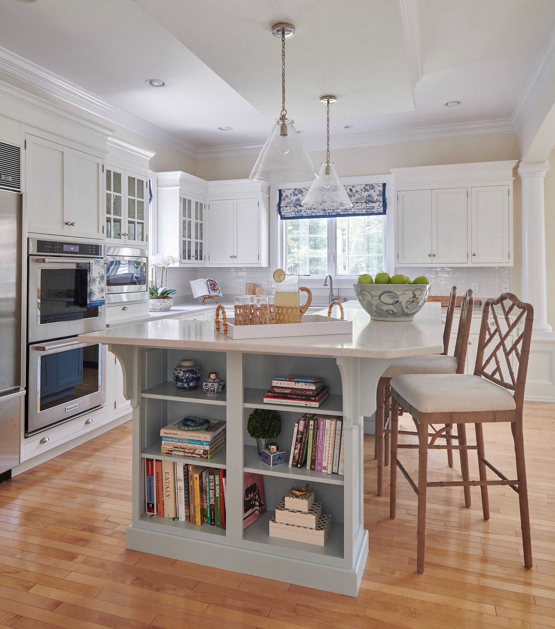 Kitchen table with book shelf