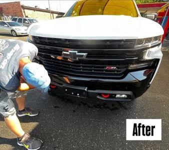 White pickup truck - After