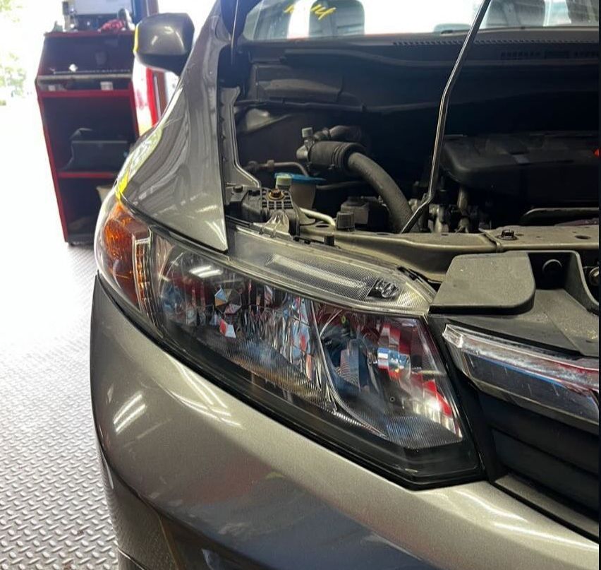 Silver car headlight - After