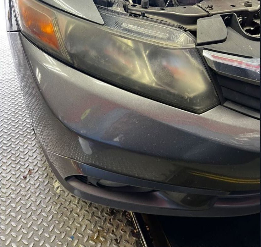 Silver car headlight - Before