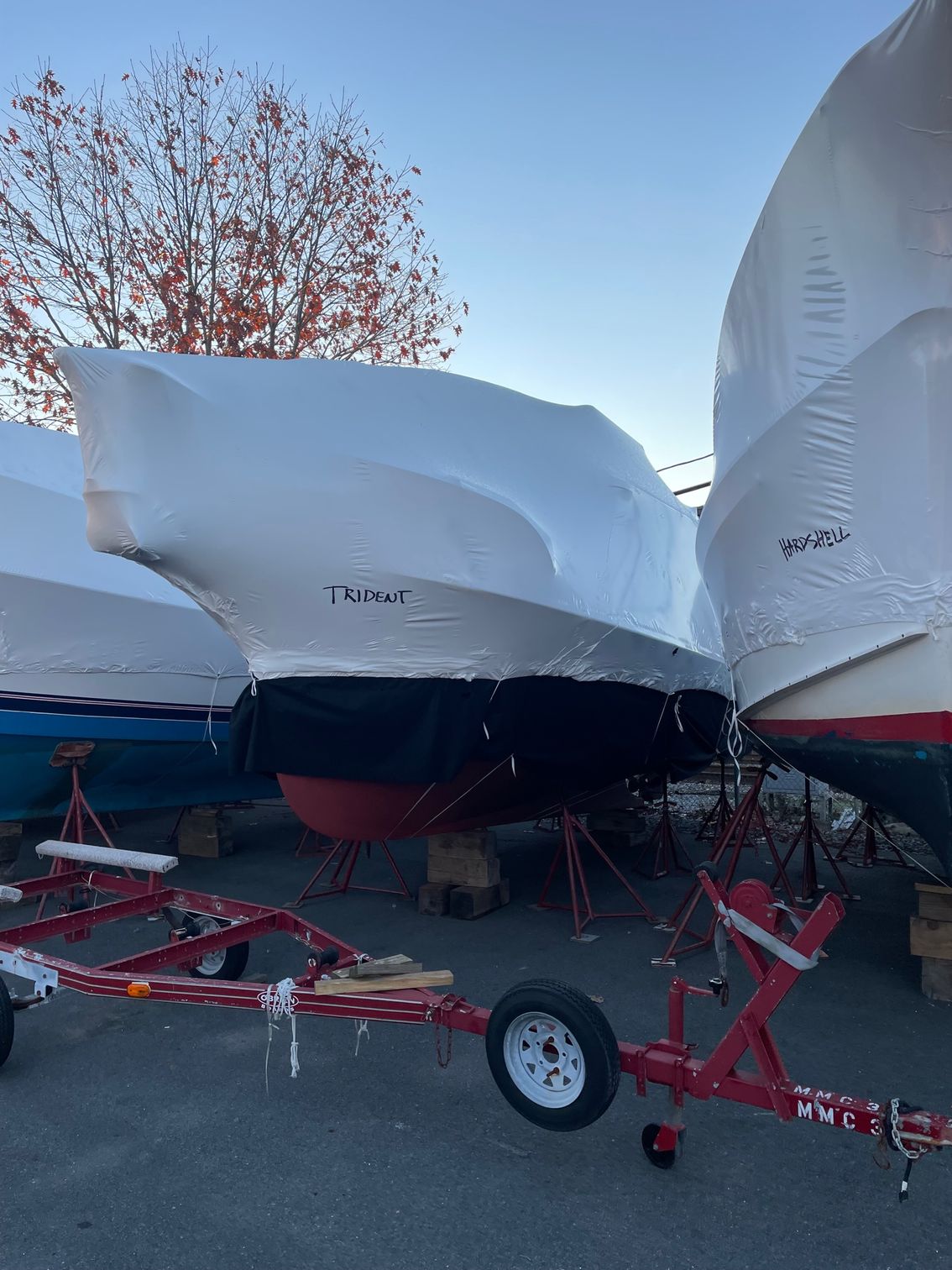 Boat shrink wrapping