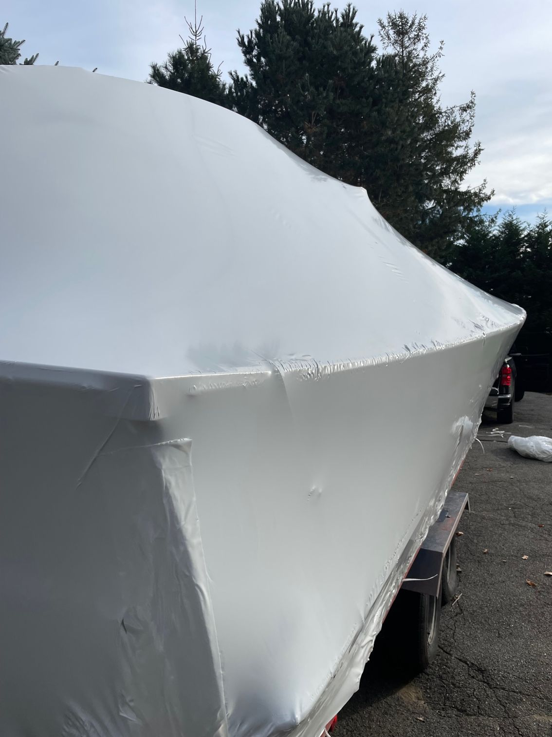 Boat shrink wrapping