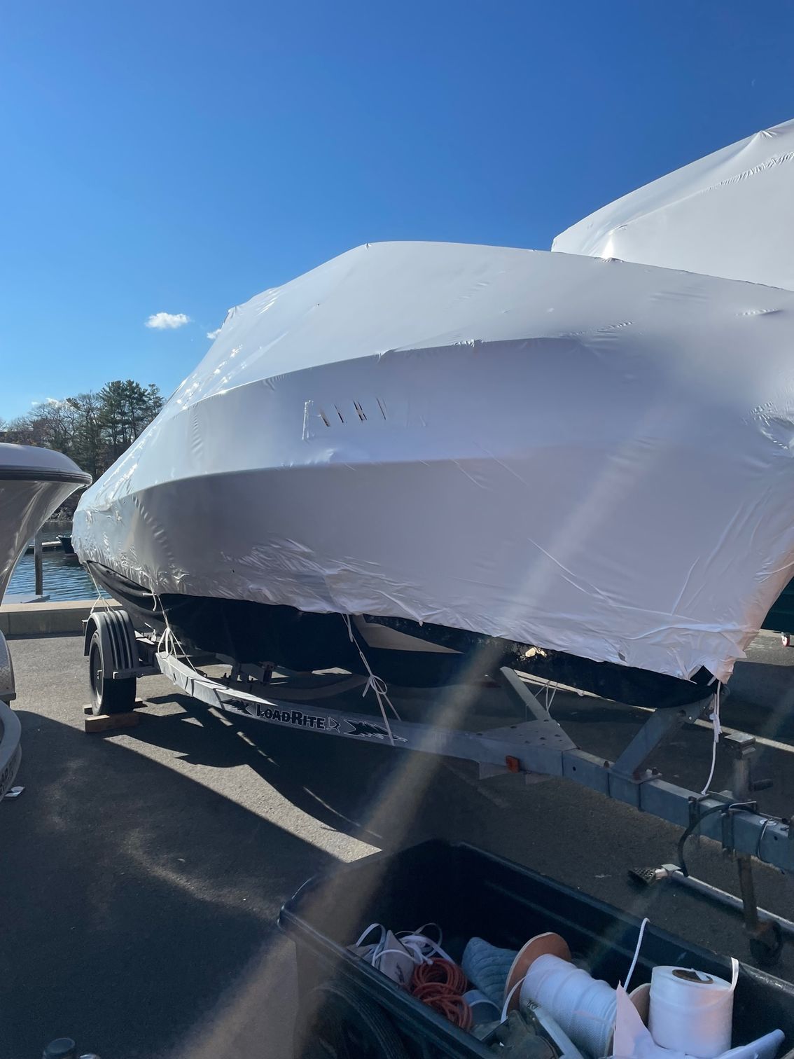 Boat shrink wrapping