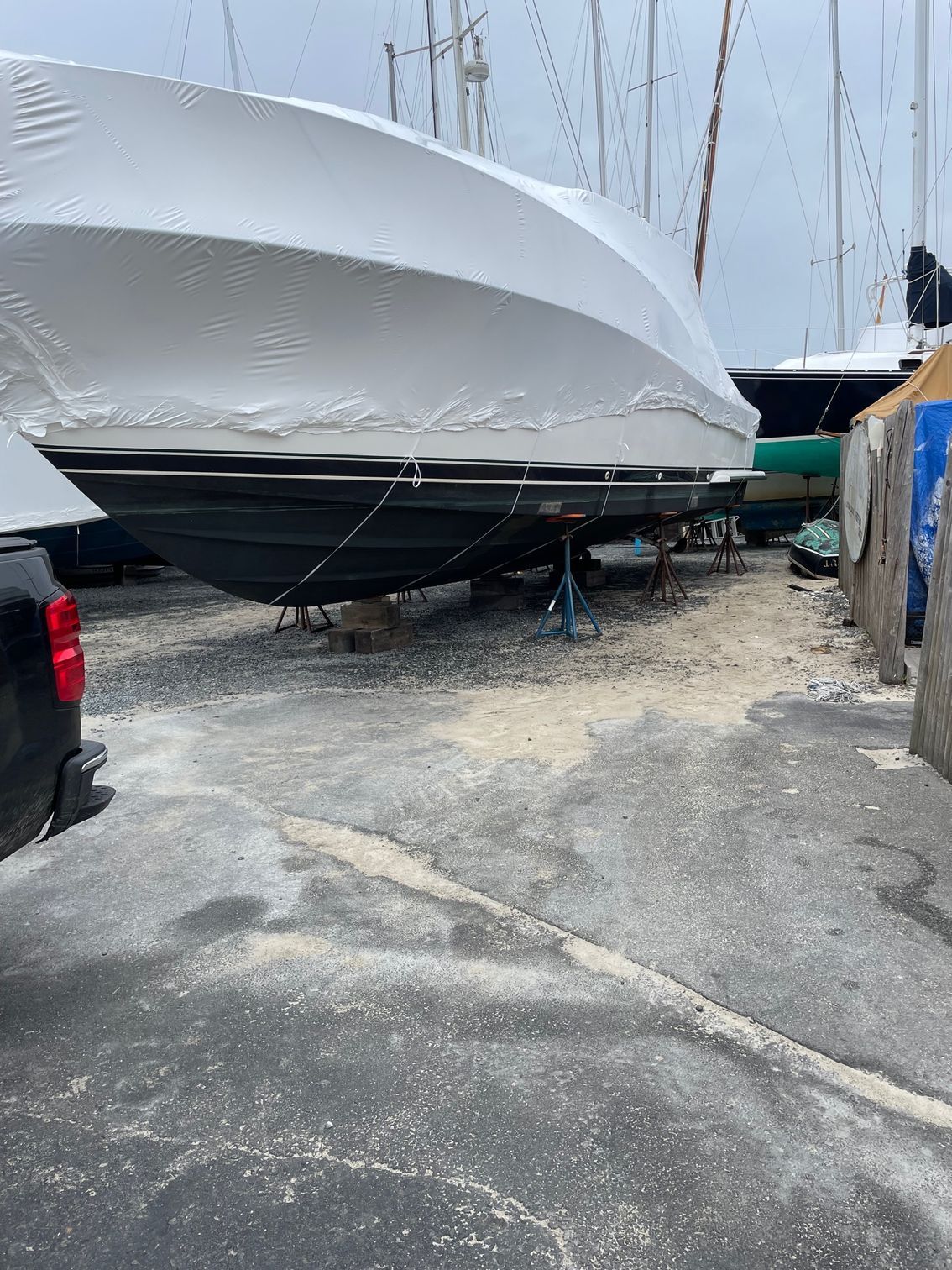 Boat shrink wrapping
