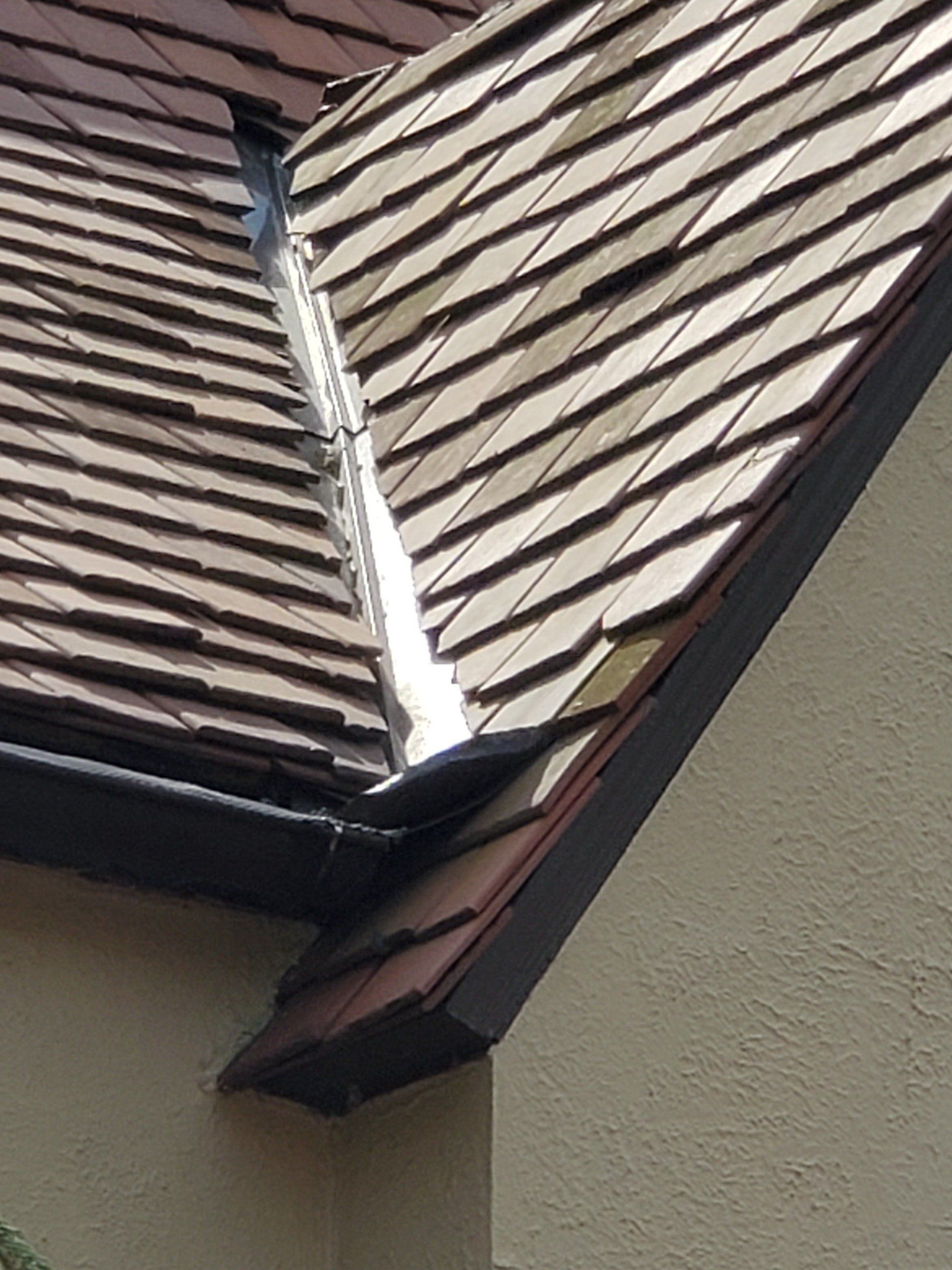 Damaged rubber roofing