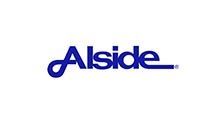 Alside logo in blue on a white background
