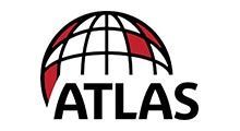 ATLAS logo with a black globe grid and red segments above bold black text