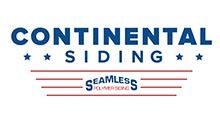 Continental Siding logo with blue text, stars, red stripes, and “Seamless” underneath