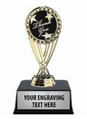 Gold trophy with black base, 